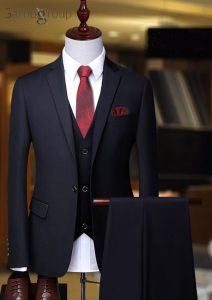 black suit with white shirt , Men's Parliamentary Suit
