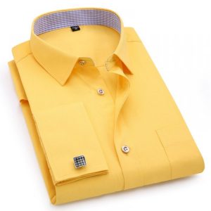 мужская рубашка лимонного цвета , мужской черный деловой костюм
